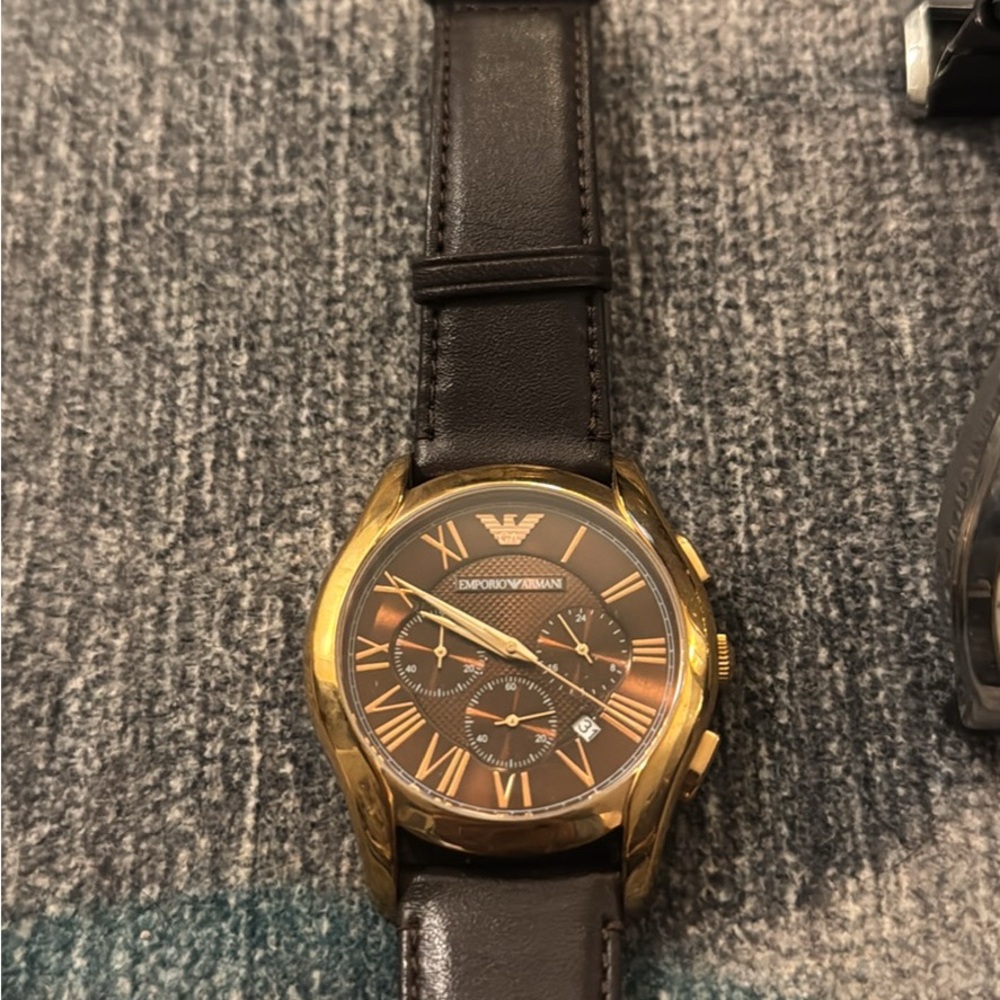 Emporio Armani brown and Gold Chronograph Watch